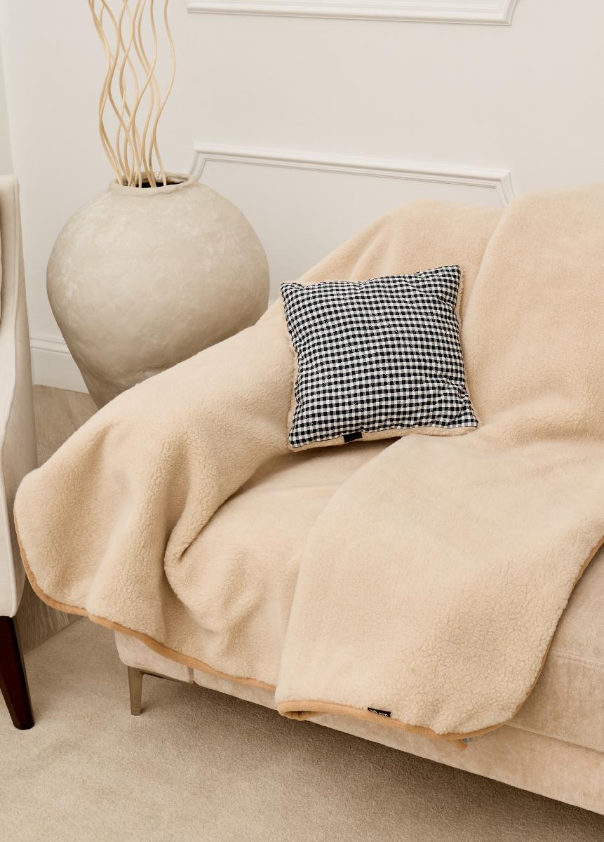 Плед из верблюжьей шерсти и хлопка двусторонний, 145х205 