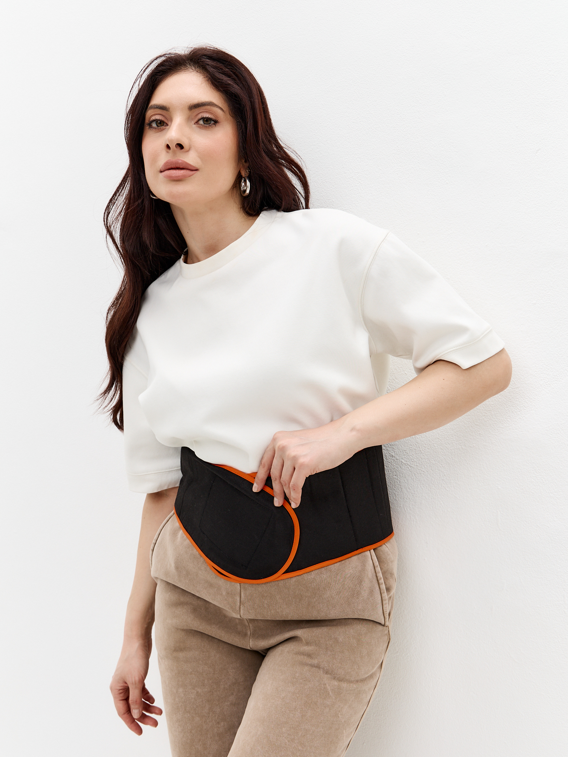 Пояс-корсет согревающий из собачьей шерсти с магнитными вставками и медной нитью 