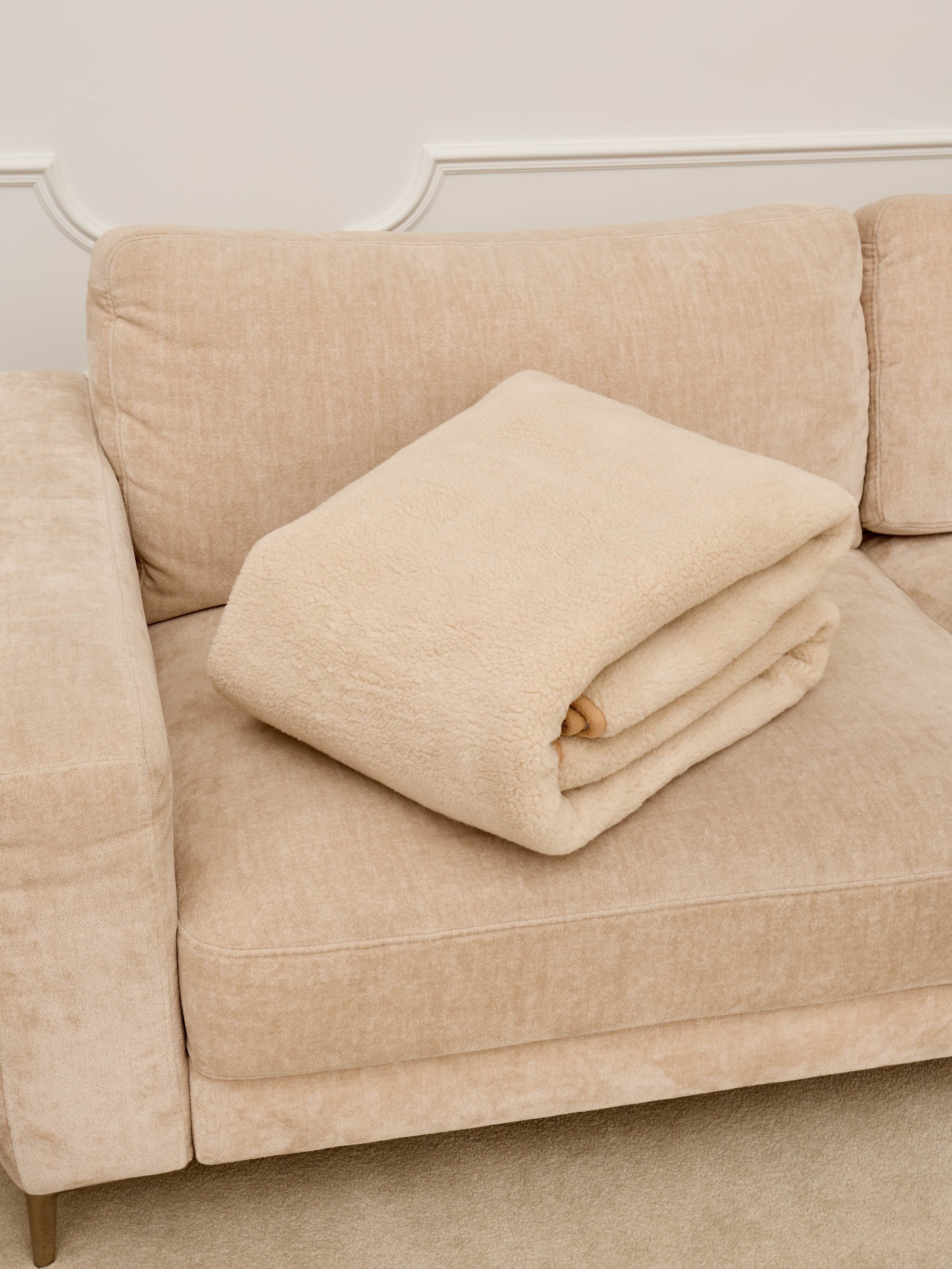 Плед из верблюжьей шерсти и хлопка двусторонний, 145х205 