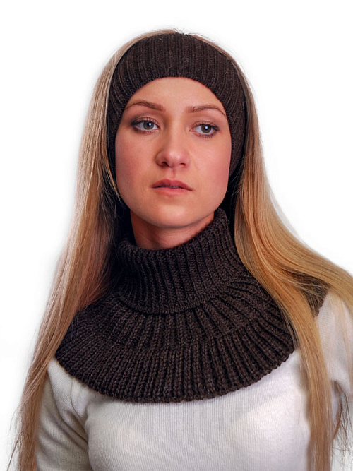 Повязка на голову вязаная из верблюжьей шерсти 