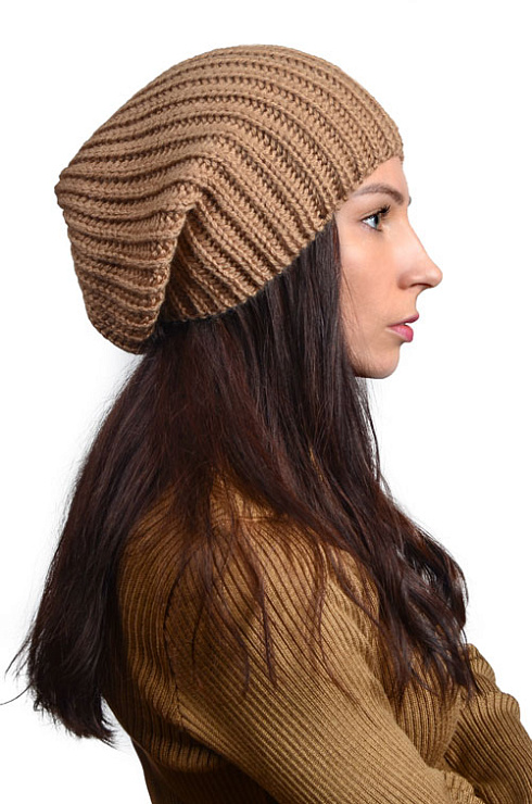 Шапка Soft вязаная из верблюжьей шерсти женская 