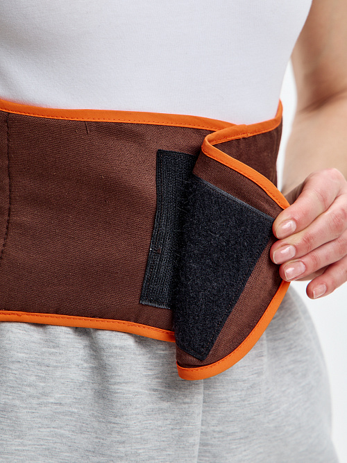 Пояс-корсет согревающий из верблюжьей шерсти с магнитными вставками и медной нитью 