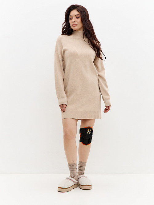 Наколенник фиксирующий согревающий из собачьей шерсти с медной нитью 