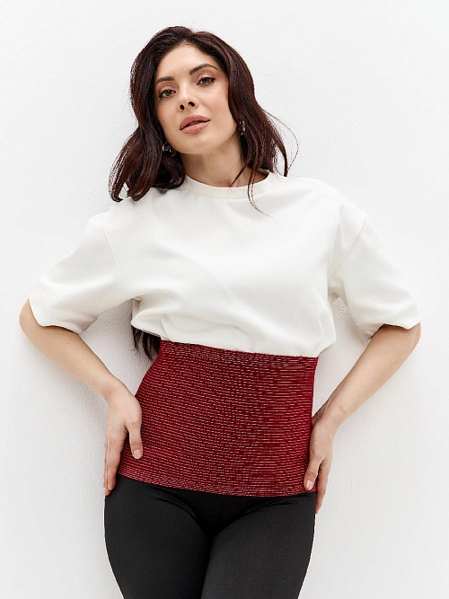 Пояс эластичный согревающий «Зима+Лето» из собачьей шерсти и хлопка  