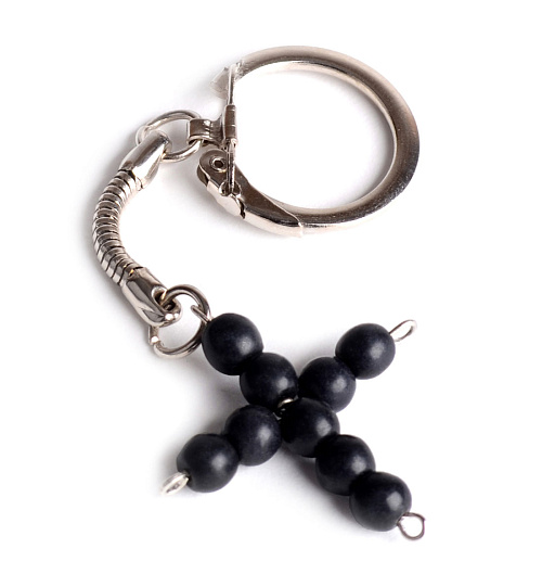 Брелок-крестик из шунгита