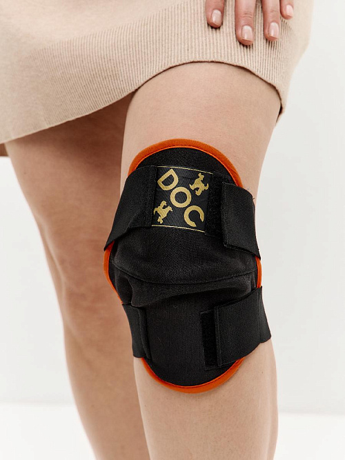 Наколенник фиксирующий согревающий из собачьей шерсти с медной нитью 