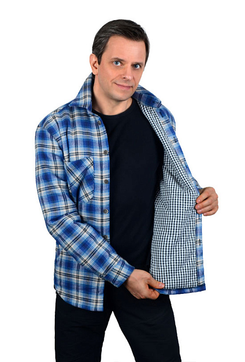 Терморубашка (куртка) утепленная на верблюжьем шерстепоне с 4 карманами мужская