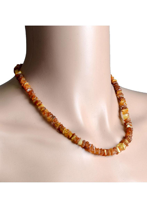 Бусы из янтаря неполированного, 45 см