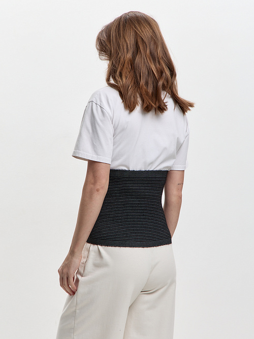 Пояс эластичный согревающий «Зима+Лето» из собачьей шерсти и хлопка на липучке 