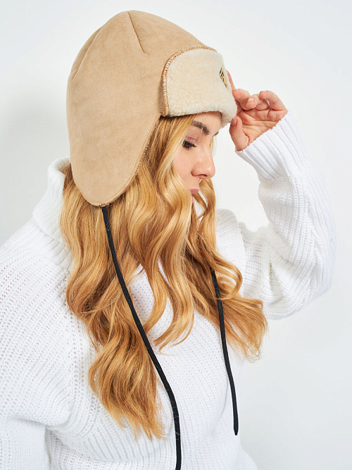 Шапка - ушанка Авиатор из верблюжьей шерсти 