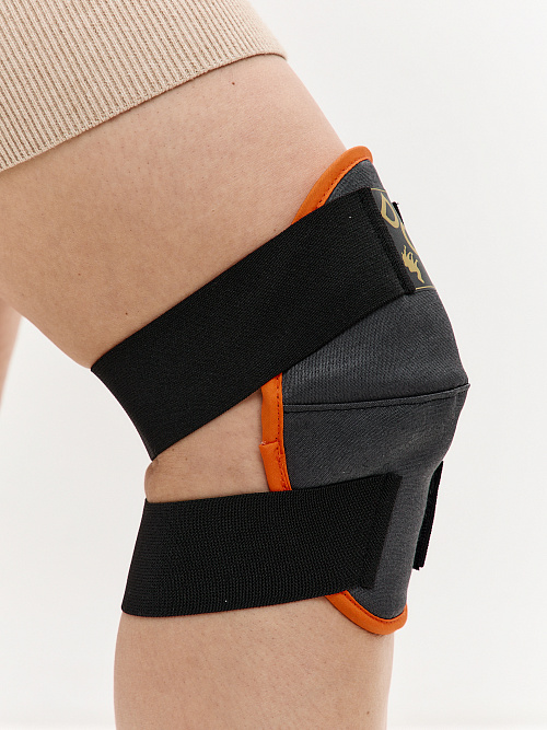 Наколенник фиксирующий согревающий из верблюжьей шерсти с медной нитью 