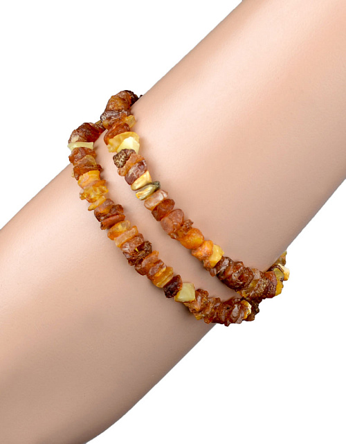 Бусы из янтаря неполированного, 45 см