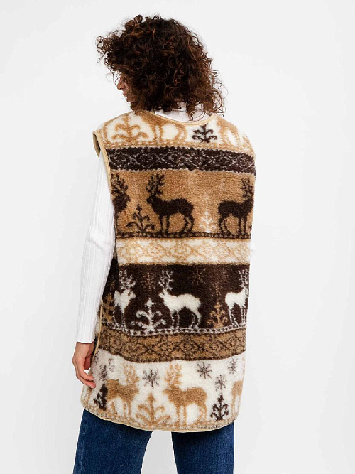 Жилет на пуговицах меховой из верблюжьей шерсти, с отклонениями 