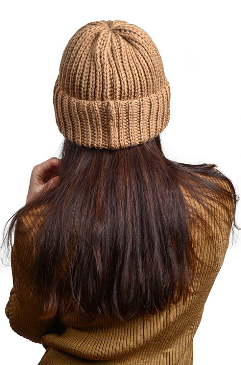 Шапка Soft вязаная из верблюжьей шерсти женская 