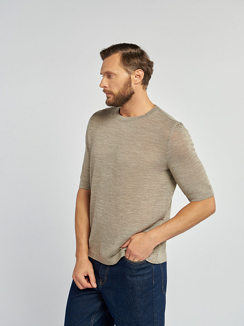 Футболка с коротким рукавом из шерсти яка мужская 