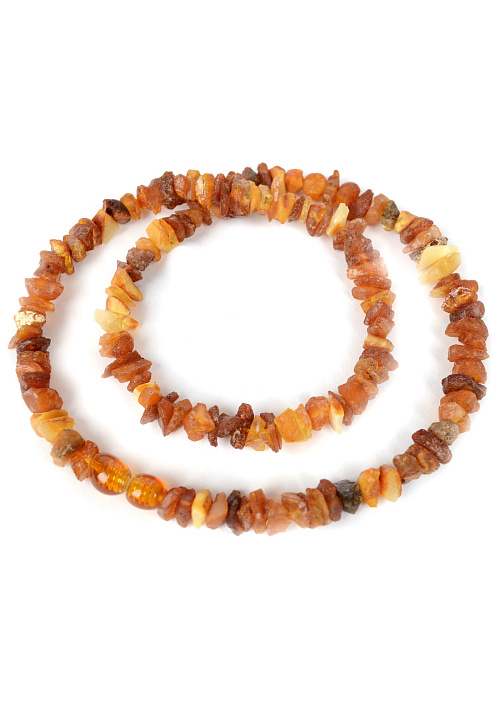 Бусы из янтаря неполированного, 45 см