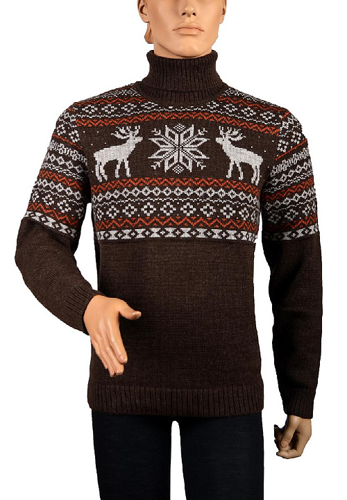 Свитер из верблюжьей шерсти, рисунок Олени 