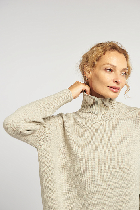 Свитер Гранж с высоким воротом из шерсти мериноса женский 