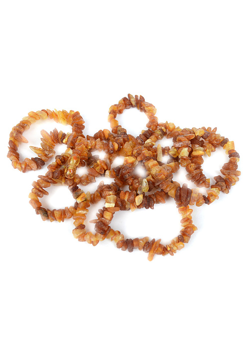 Бусы из янтаря неполированного, 140 см 
