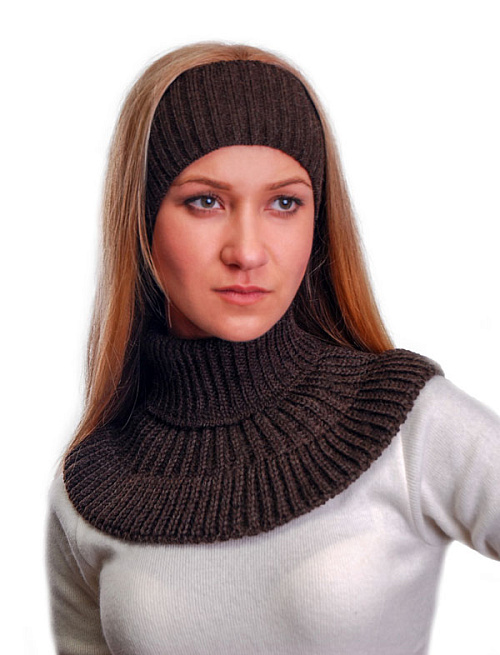 Повязка на голову вязаная из верблюжьей шерсти 