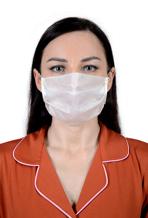 Маска защитная для лица одноразовая, цвет белый (упаковка 5 штук) 