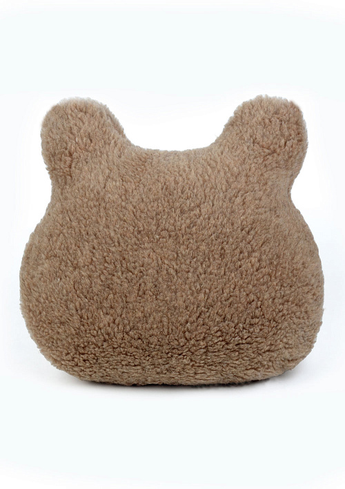 Подушка декоративная меховая из верблюжьей шерсти "Мордочка медведя", 45х25 