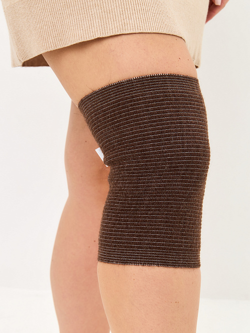 Налокотник / Наколенник эластичный согревающий «Зима+Лето» из верблюжьей шерсти и хлопка 