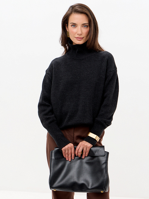 Свитер Гранж с высоким воротом из шерсти мериноса женский 