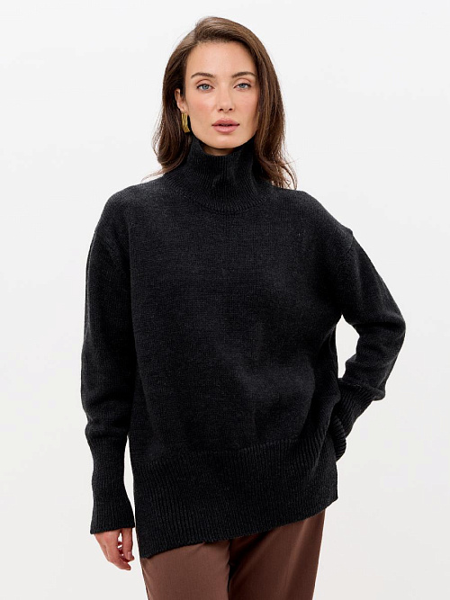 Свитер Гранж с высоким воротом из шерсти мериноса женский 