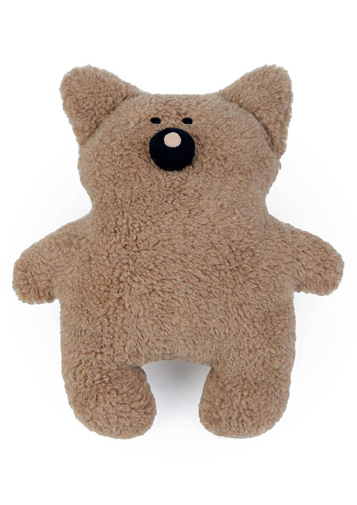 Подушка декоративная меховая из верблюжьей шерсти "Медвежонок", 45х25 