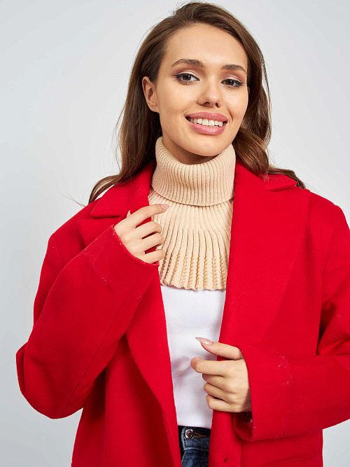 Манишка-гофре вязаная из шерсти мериноса 