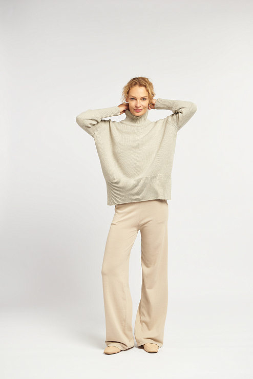 Свитер Гранж с высоким воротом из шерсти мериноса женский 