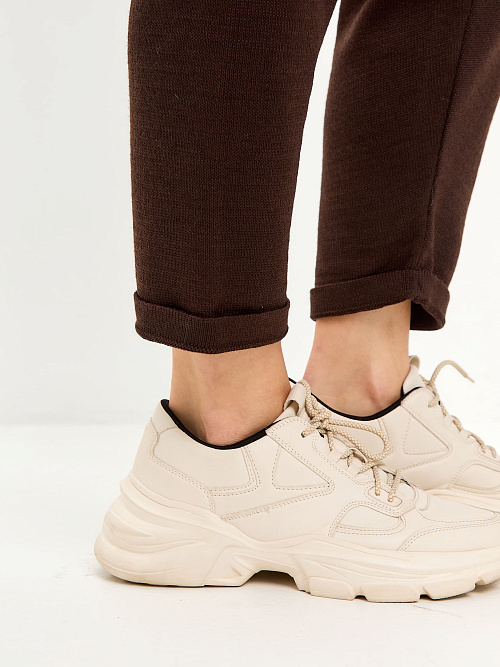 Брюки вязаные из шерсти яка женские