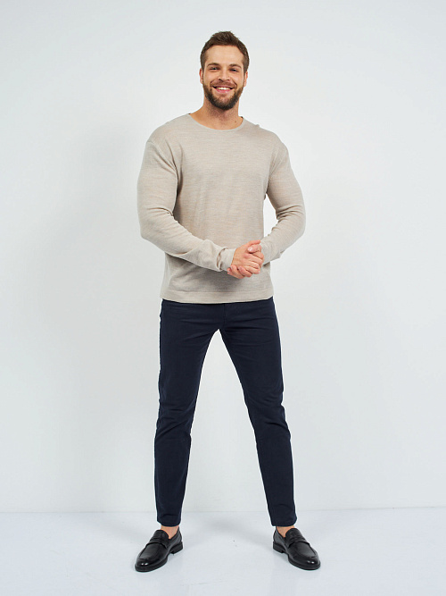 Джемпер тонкий из шерсти мериноса мужской 