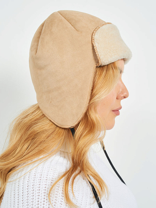 Шапка - ушанка Авиатор из верблюжьей шерсти 