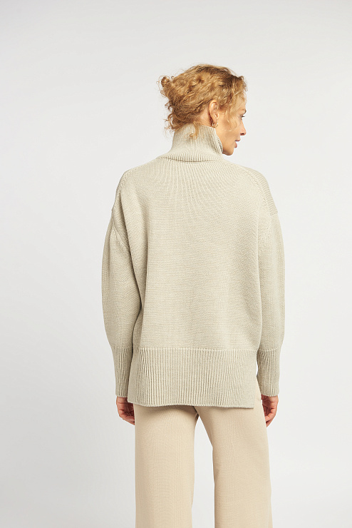 Свитер Гранж с высоким воротом из шерсти мериноса женский 