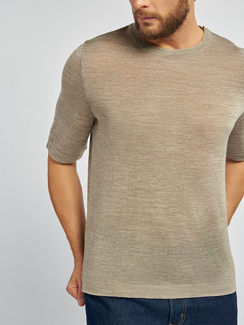 Футболка с коротким рукавом из шерсти яка мужская 