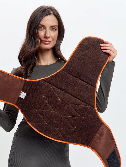 Столб-корсет согревающий на спину из верблюжьей шерсти с медной нитью 