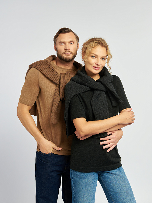Футболка с коротким рукавом из шерсти мериноса