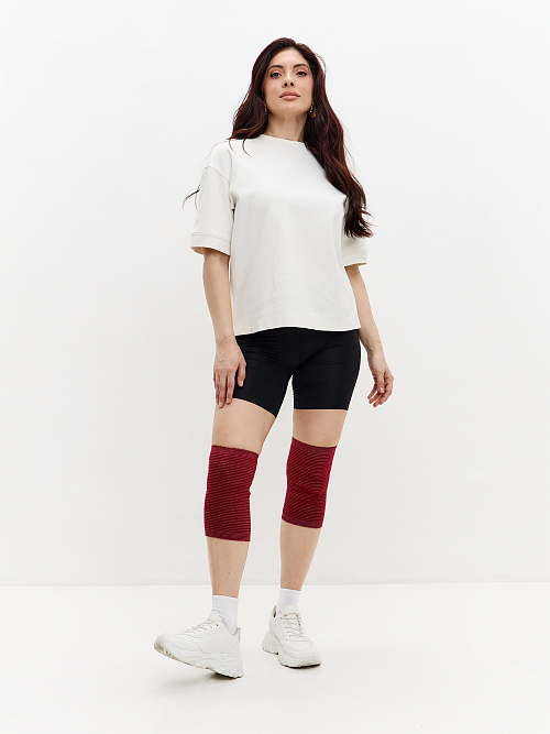 Налокотник / Наколенник эластичный согревающий «Зима+Лето» из собачьей шерсти и хлопка 