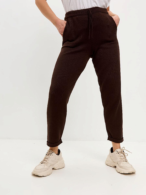 Брюки вязаные из шерсти яка женские 