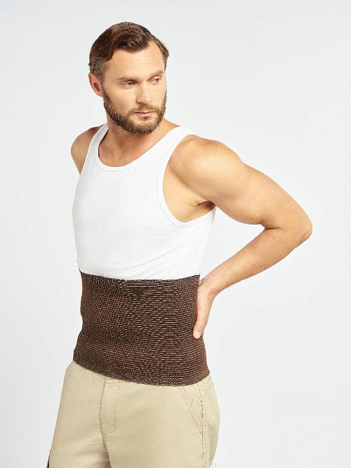 Пояс эластичный согревающий «Зима+Лето» из верблюжьей шерсти и хлопка 